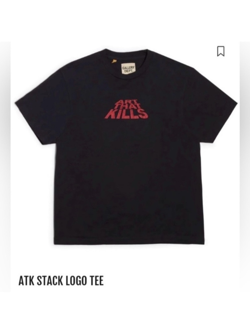 Gallery Dept. ATK Stack Logo Tee Art That Kills Black Short Sleeve T-Shirt